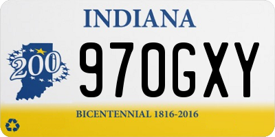 IN license plate 970GXY