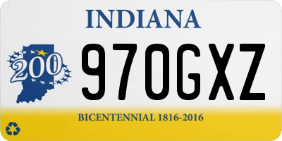 IN license plate 970GXZ
