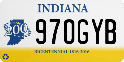 IN license plate 970GYB
