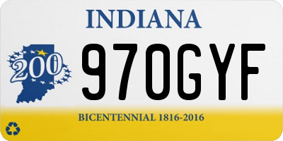 IN license plate 970GYF