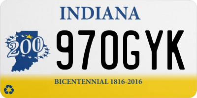IN license plate 970GYK