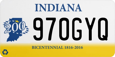 IN license plate 970GYQ