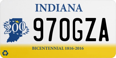 IN license plate 970GZA