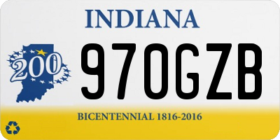 IN license plate 970GZB