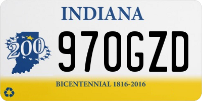 IN license plate 970GZD
