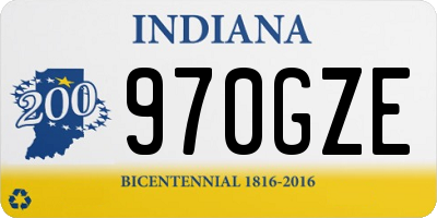 IN license plate 970GZE