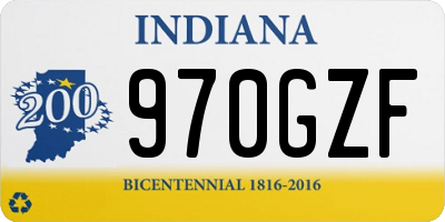 IN license plate 970GZF