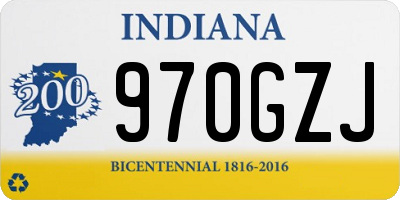 IN license plate 970GZJ