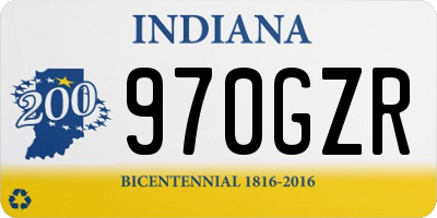 IN license plate 970GZR