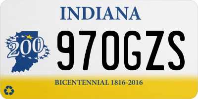 IN license plate 970GZS
