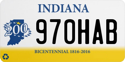 IN license plate 970HAB