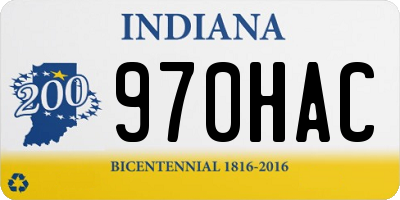 IN license plate 970HAC