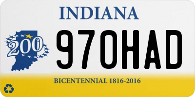 IN license plate 970HAD
