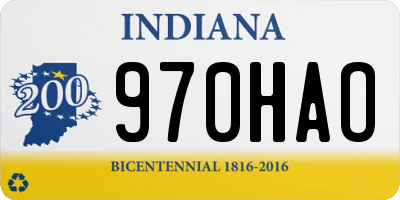 IN license plate 970HAO