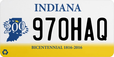 IN license plate 970HAQ