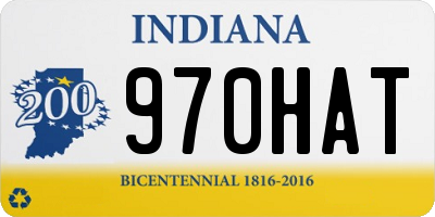 IN license plate 970HAT