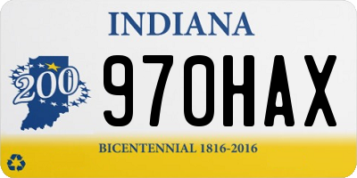 IN license plate 970HAX
