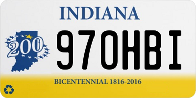 IN license plate 970HBI