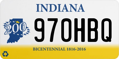 IN license plate 970HBQ