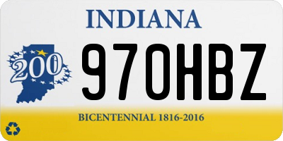 IN license plate 970HBZ