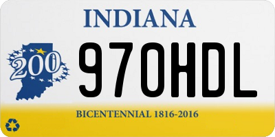 IN license plate 970HDL