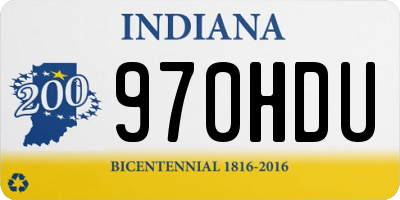 IN license plate 970HDU