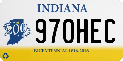 IN license plate 970HEC