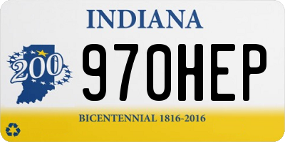IN license plate 970HEP