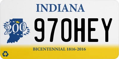 IN license plate 970HEY
