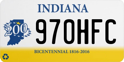 IN license plate 970HFC