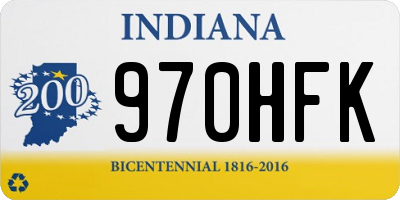 IN license plate 970HFK