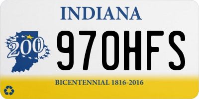 IN license plate 970HFS
