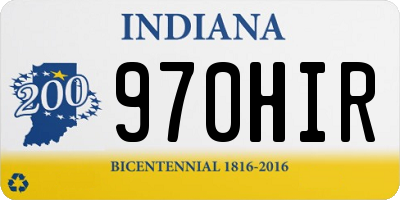 IN license plate 970HIR