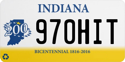 IN license plate 970HIT