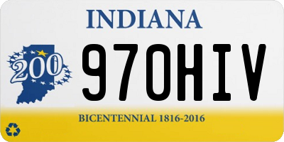 IN license plate 970HIV