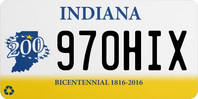 IN license plate 970HIX