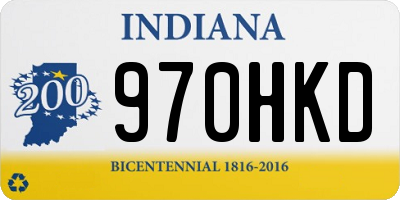 IN license plate 970HKD