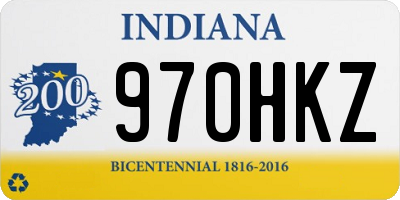 IN license plate 970HKZ