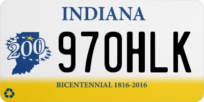 IN license plate 970HLK