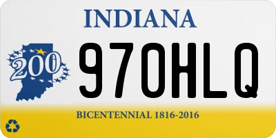 IN license plate 970HLQ