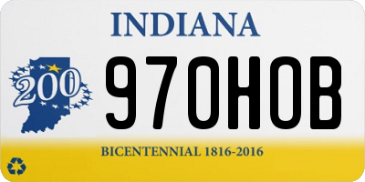 IN license plate 970HOB