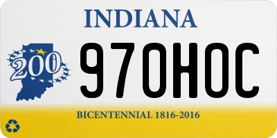 IN license plate 970HOC