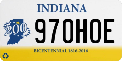 IN license plate 970HOE