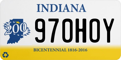 IN license plate 970HOY