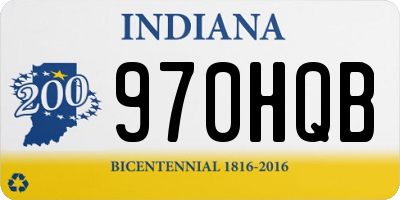 IN license plate 970HQB