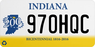 IN license plate 970HQC