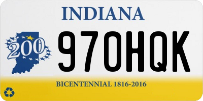 IN license plate 970HQK