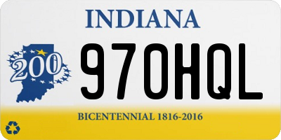 IN license plate 970HQL