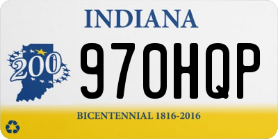 IN license plate 970HQP
