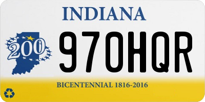 IN license plate 970HQR